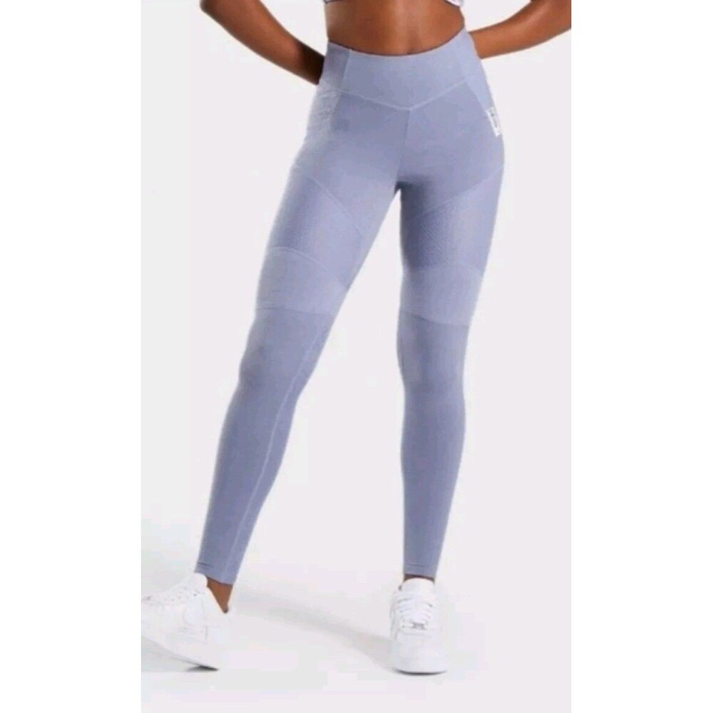 Gymshark Women's Intense Steel Blue True Texture High Rise Workout Leggings | XS